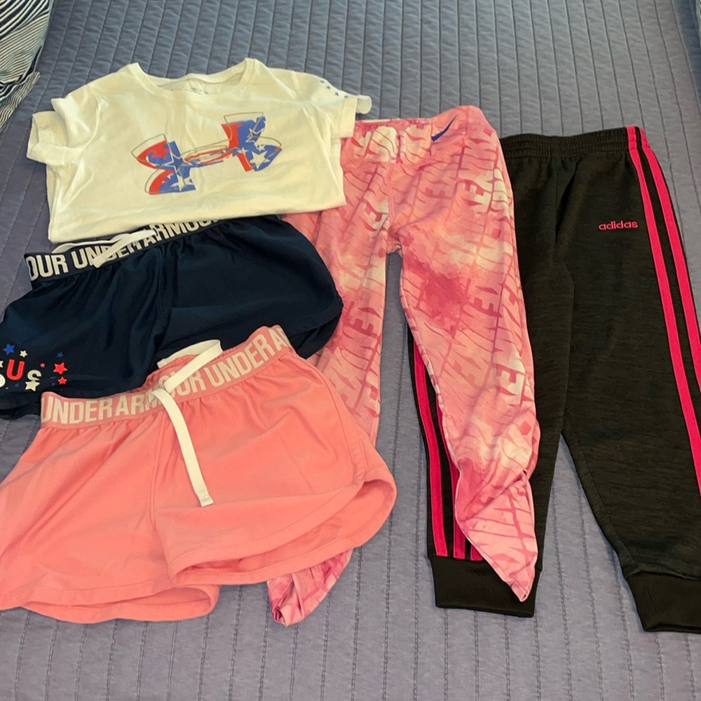 Lot of girls size Small athletic wear adidas/nike/under armour